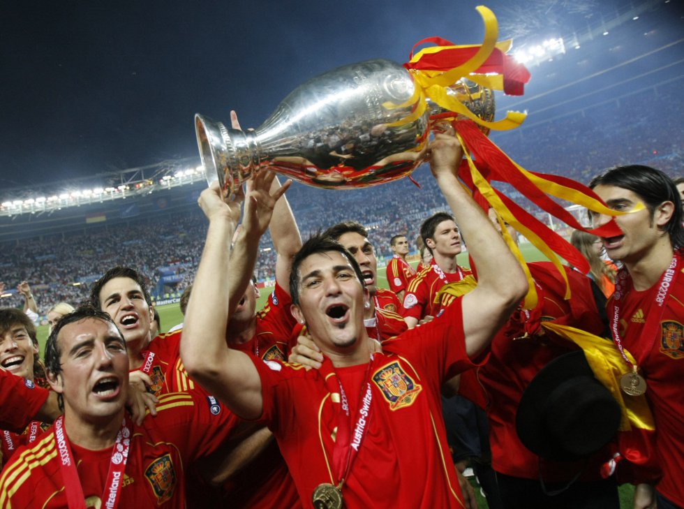 Las alineaciones de España en sus 5 títulos internacionales (Siglo XXI): Mundiales y Eurocopas españa 2008 euro